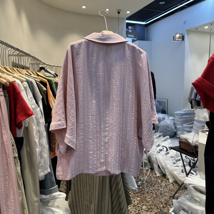 THE LINE-Q韓國㊣直郵東大門代購女裝新款25春夏襯衫蕾絲衫THE LINE-q襯衫/蕾絲衫