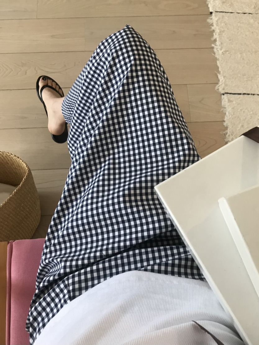 ME MO韓國直郵㊣東大門實拍女裝新品時尚熱賣休閑長裙格子ME MO長裙
