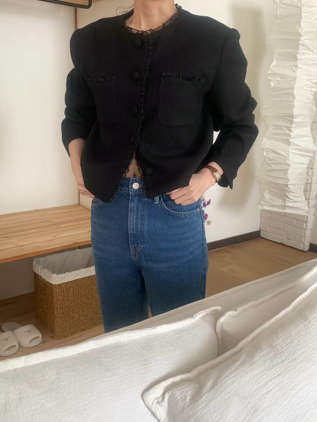 BABER韓國㊣直郵東大門代購女裝新品推薦時尚熱賣夾克粗花呢BABER夾克