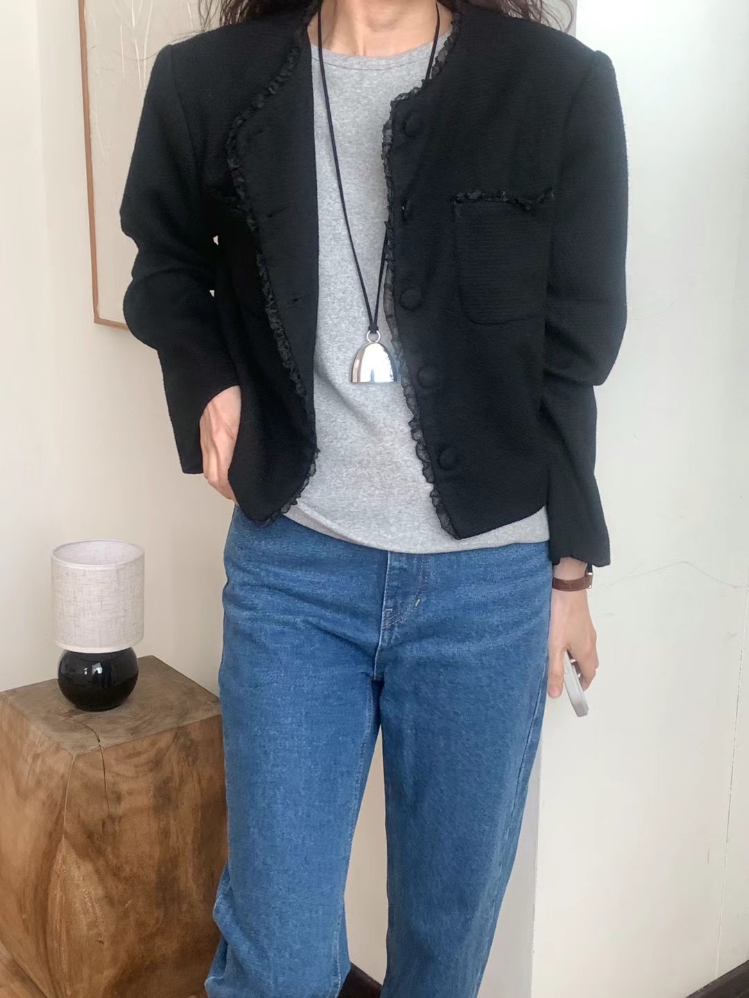 BABER韓國㊣直郵東大門代購女裝新品推薦時尚熱賣夾克粗花呢BABER夾克