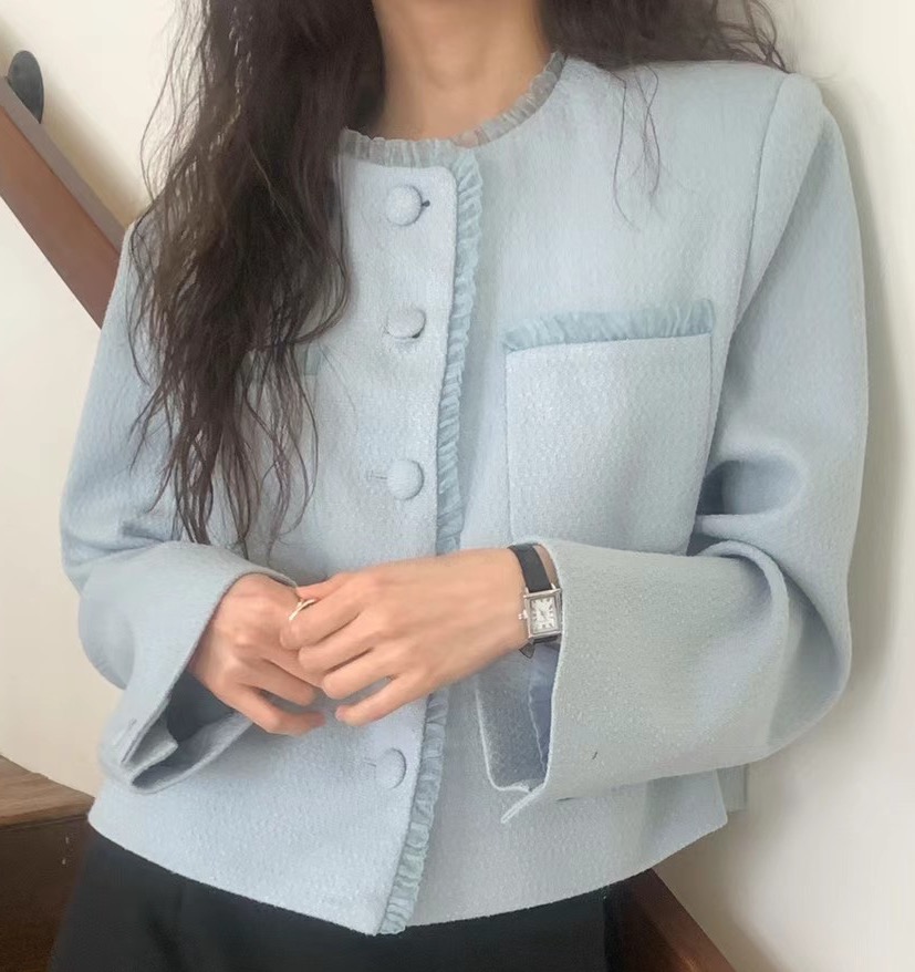 BABER韓國㊣直郵東大門代購女裝新品推薦時尚熱賣夾克粗花呢BABER夾克圖色2