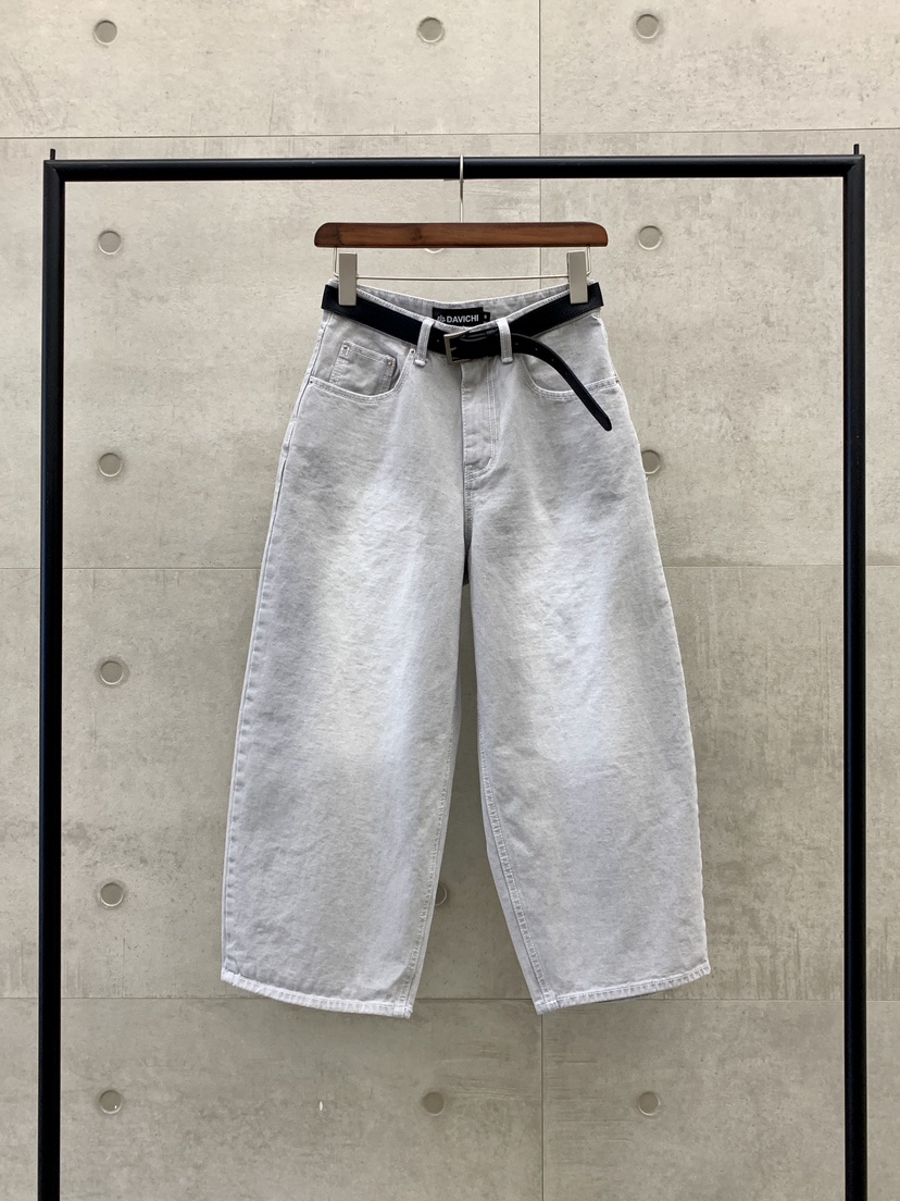DAVICHI直郵韓國代購㊣女裝新品25春夏時尚牛仔褲含隨機腰帶DAVICHI牛仔褲