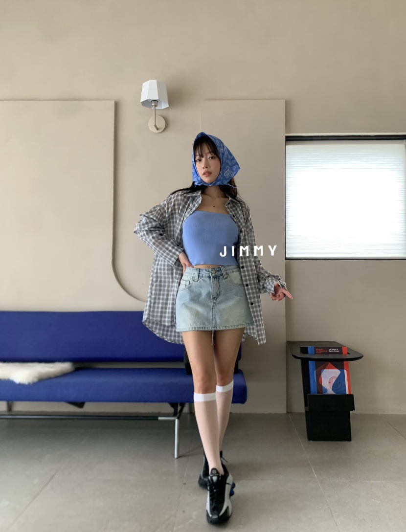 JIMMY韓國直郵㊣東大門實拍女裝新品時尚25春夏人氣熱賣短裙JIMMY/REMAKE短裙