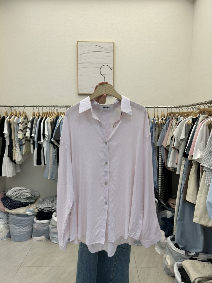 MILK TEA韓國直郵㊣東大門實拍女裝新品25春夏熱賣襯衫蕾絲衫RE:FRESH襯衫/蕾絲衫圖色2