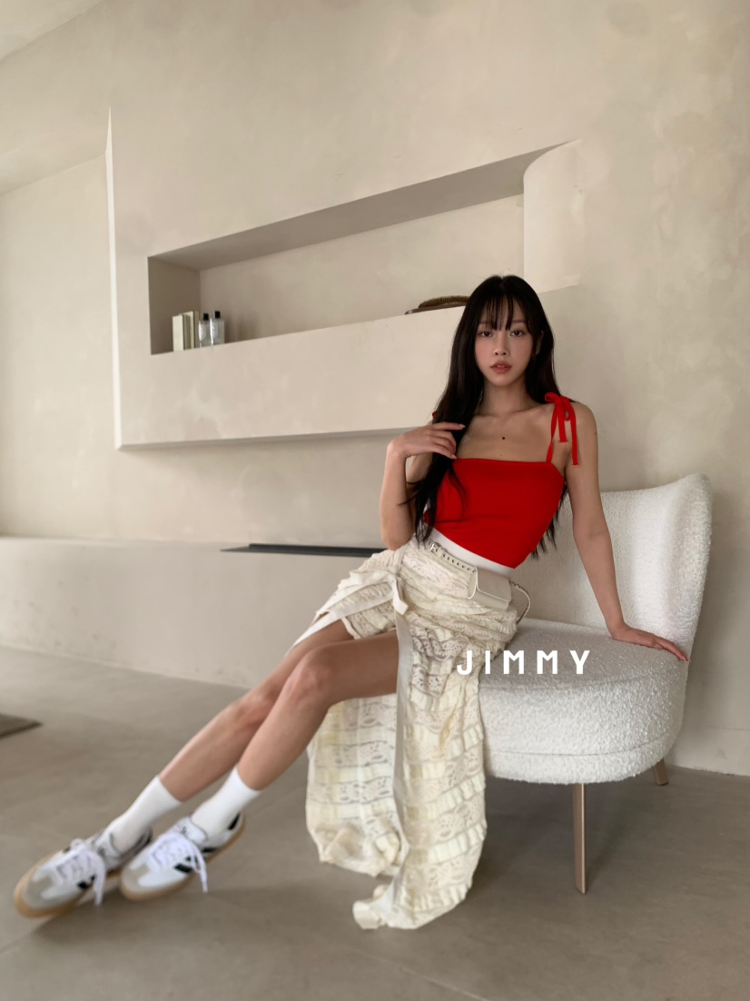 JIMMY韓國直郵㊣女裝新品熱賣25春夏推薦時尚人氣休閑吊帶背心JIMMY/REMAKE吊帶/背心