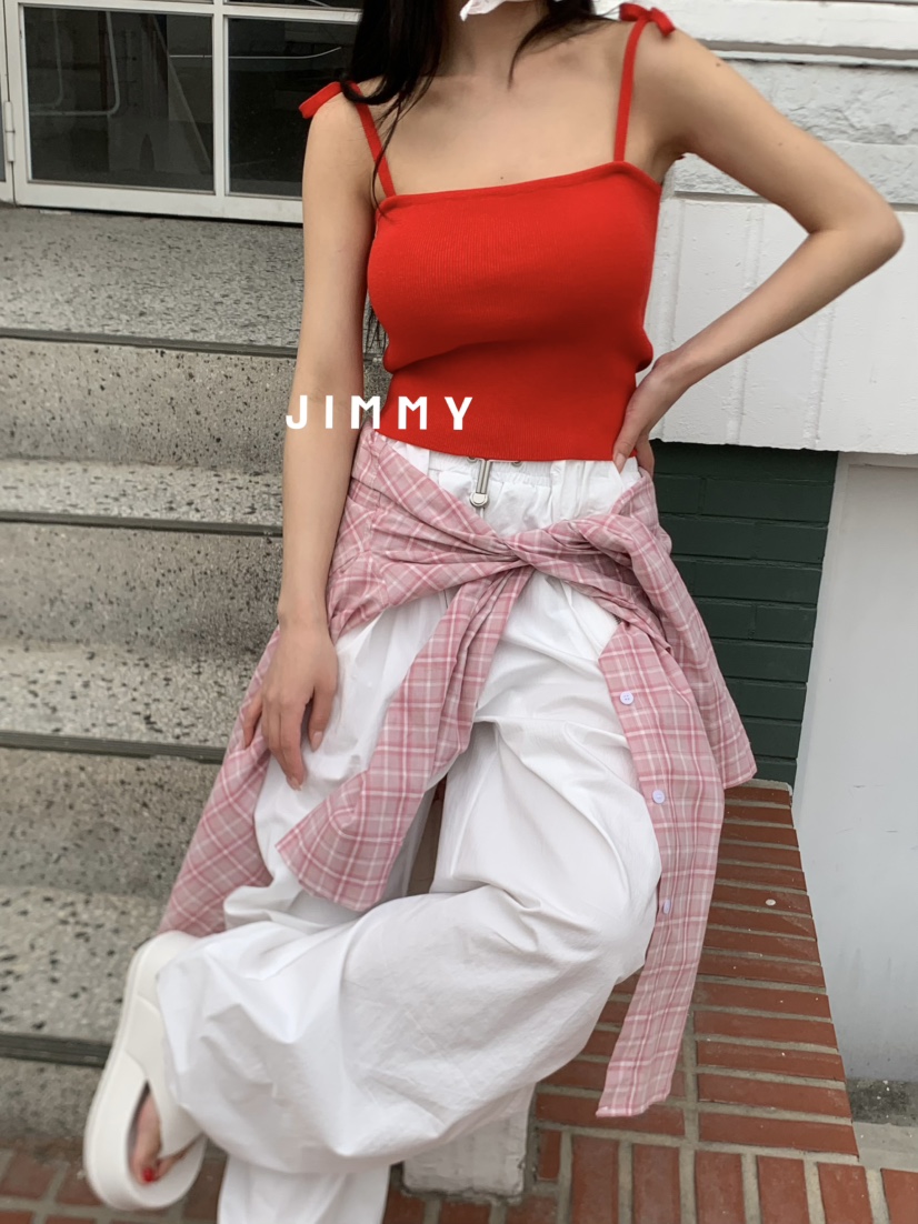 JIMMY韓國直郵㊣女裝新品熱賣25春夏推薦時尚人氣休閑吊帶背心JIMMY/REMAKE吊帶/背心