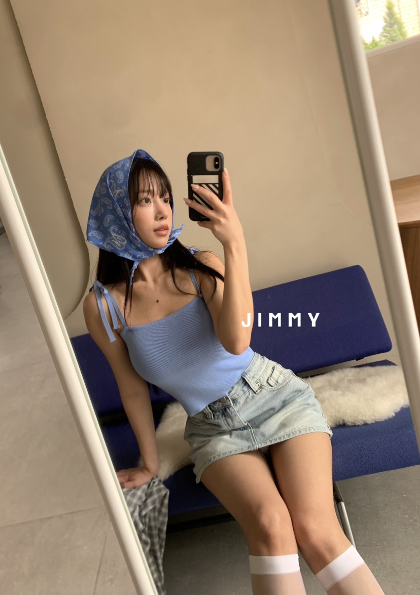 JIMMY韓國直郵㊣女裝新品熱賣25春夏推薦時尚人氣休閑吊帶背心JIMMY/REMAKE吊帶/背心