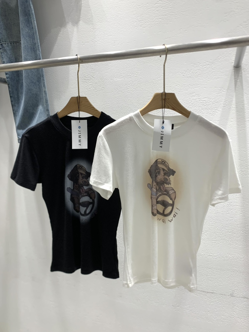 JIMMY韓國㊣直郵東大門代購女裝新品休閑人氣熱賣25春夏T恤JIMMY/REMAKET恤