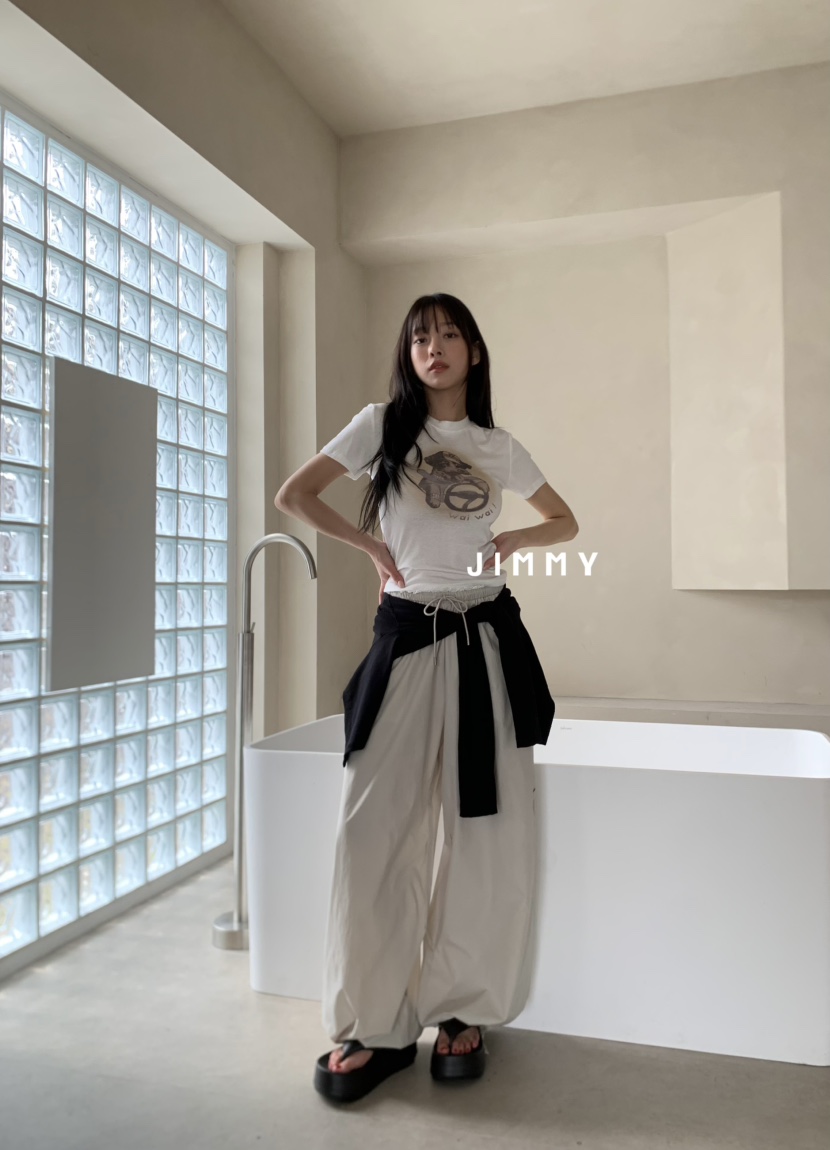JIMMY韓國㊣直郵東大門代購女裝新品休閑人氣熱賣25春夏T恤JIMMY/REMAKET恤