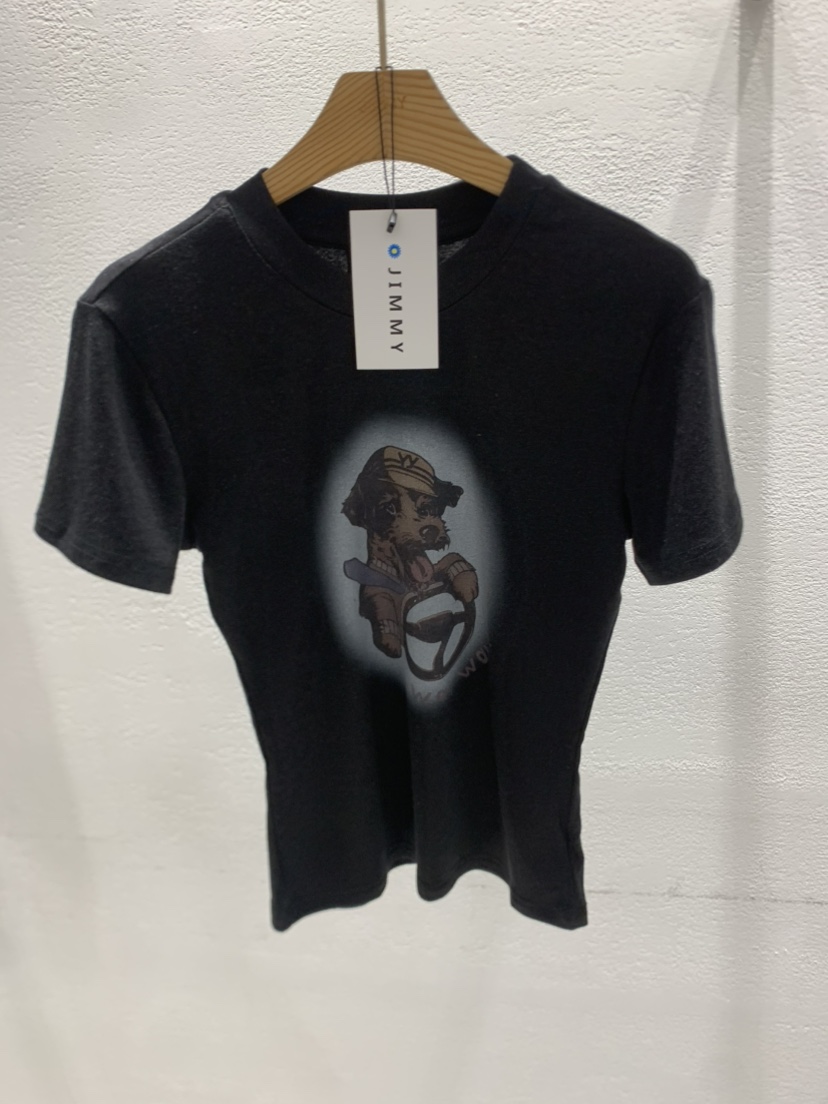 JIMMY韓國㊣直郵東大門代購女裝新品休閑人氣熱賣25春夏T恤JIMMY/REMAKET恤圖色2