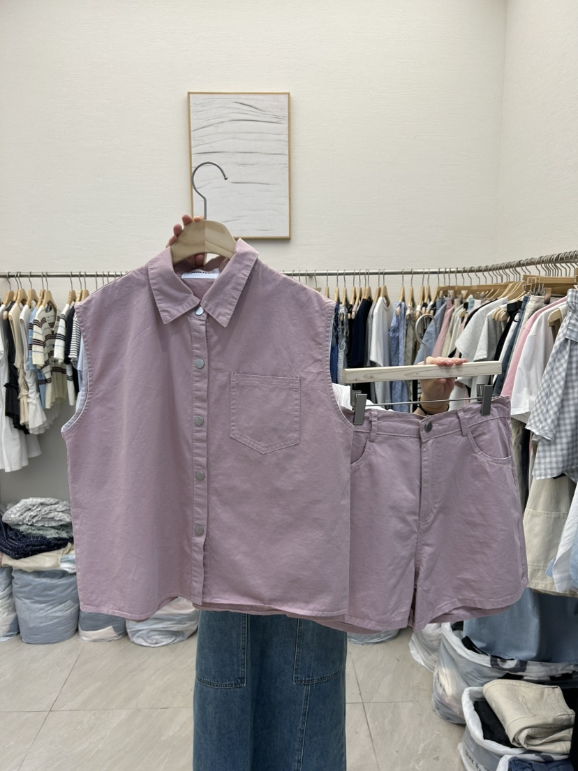 MILK TEA韓國直郵㊣東大門實拍女裝新品休閑25春夏套裝套裝RE:FRESH套裝圖色2