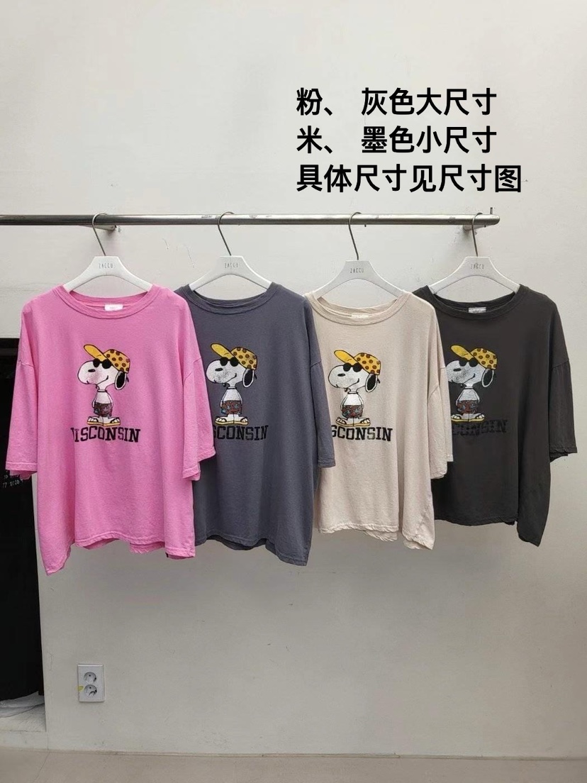 ZACCU韓國直郵㊣女裝新品時尚休閑人氣熱賣25春夏T恤史努比ZACCUT恤