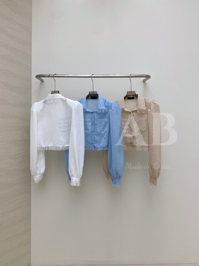 AB韓國㊣直郵東大門代購女裝新品25春夏休閑時尚襯衫蕾絲衫AB襯衫/蕾絲衫