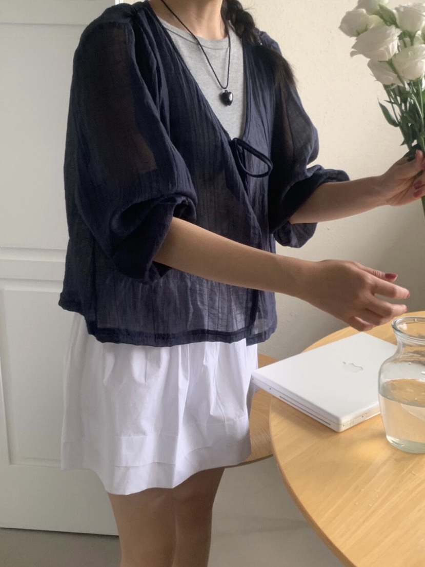 WOOD韓國直郵㊣東大門實拍女裝新款熱賣休閑襯衫蕾絲衫開衫WOOD襯衫/蕾絲衫