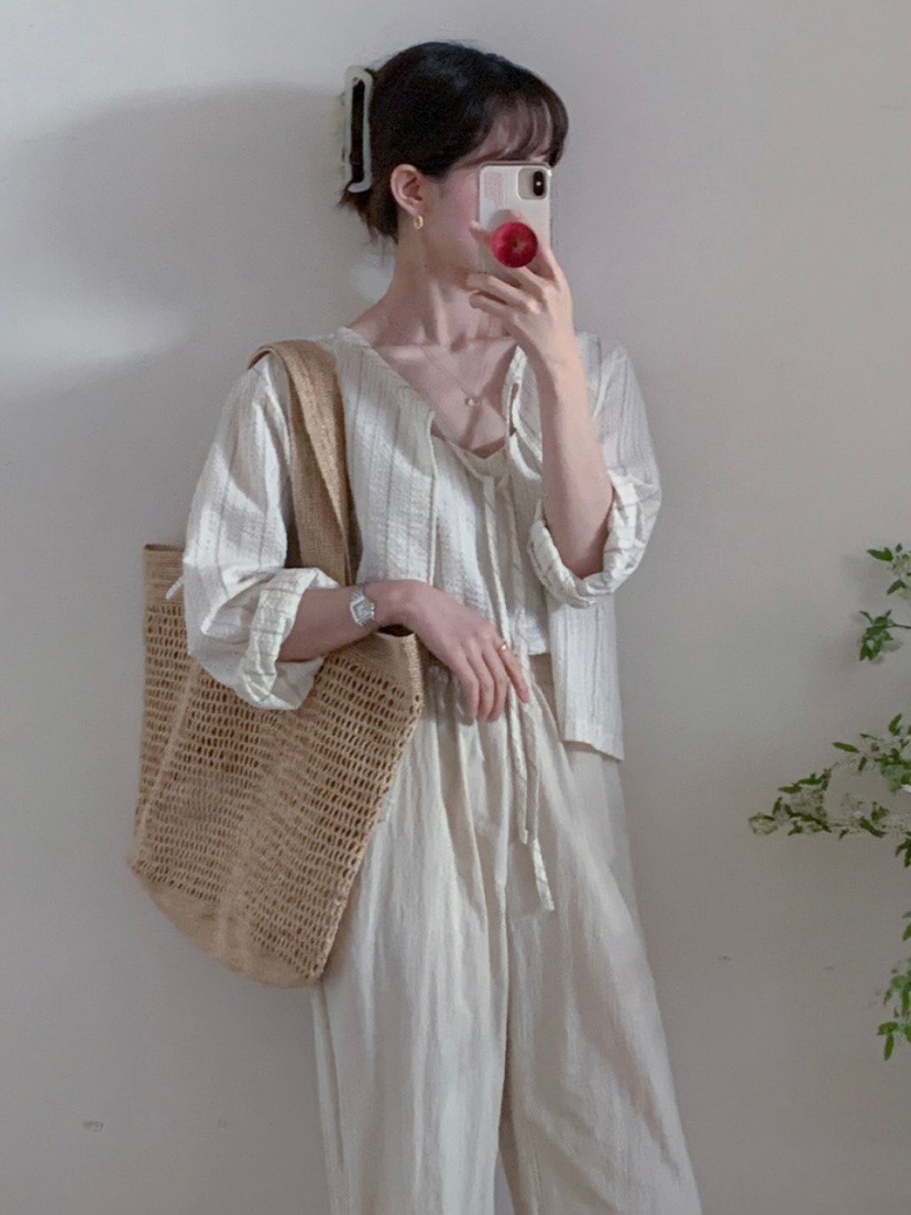 WOOD韓國直郵㊣東大門實拍女裝新品時尚推薦熱賣套裝套裝開衫WOOD套裝