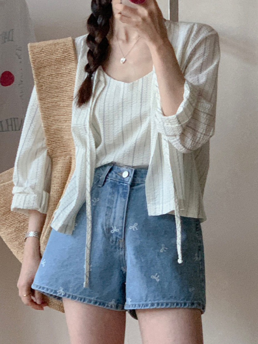 WOOD韓國直郵㊣東大門實拍女裝新品時尚推薦熱賣套裝套裝開衫WOOD套裝