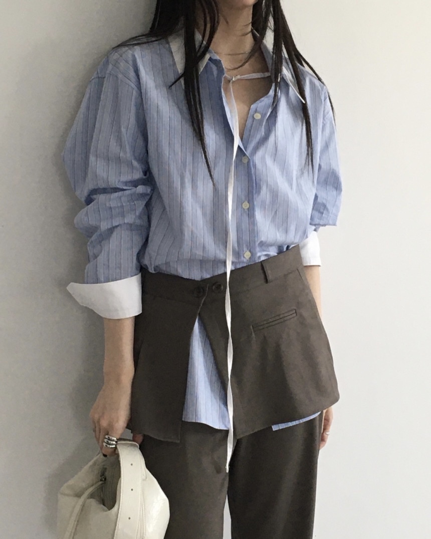 NOPROBLEM韓國㊣直郵東大門代購女裝新品休閑時尚襯衫蕾絲衫NOPROBLEM襯衫/蕾絲衫