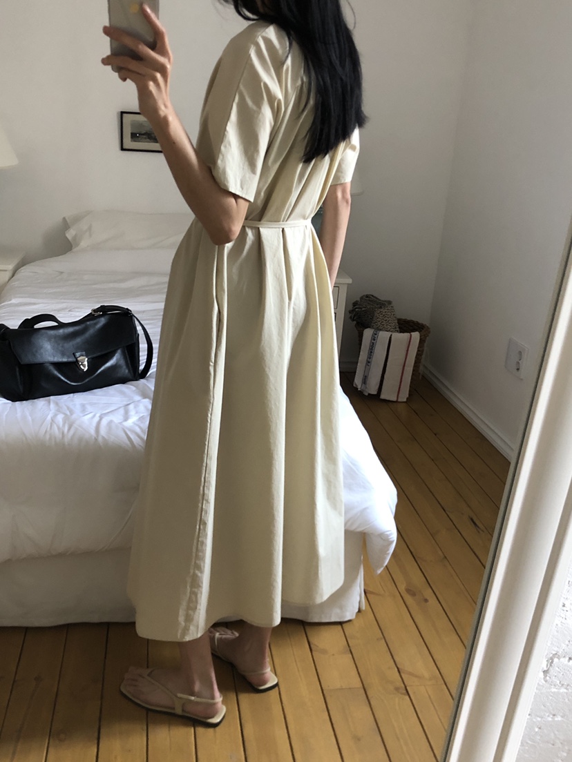 THE EYL直郵韓國代購㊣女裝新款時尚熱賣休閑連衣裙含腰繩THE EYL連衣裙