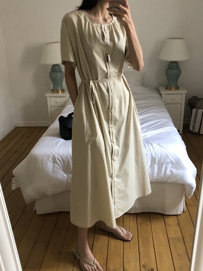 THE EYL直郵韓國代購㊣女裝新款時尚熱賣休閑連衣裙含腰繩THE EYL連衣裙