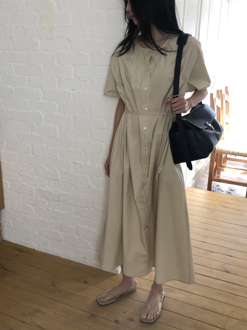 THE EYL直郵韓國代購㊣女裝新款時尚熱賣休閑連衣裙含腰繩THE EYL連衣裙