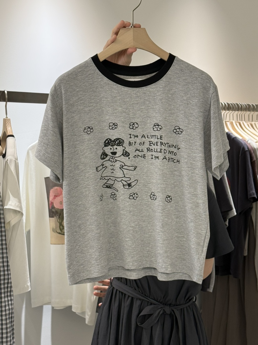 MONE-A韓國直郵㊣東大門實拍女裝新款25春夏熱賣推薦時尚T恤MONE-AT恤圖色2