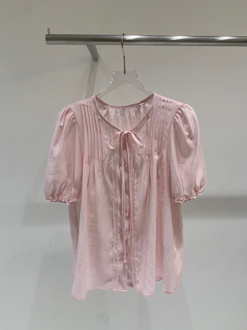 FABRIC韓國直郵㊣女裝新品人氣熱賣25春夏推薦襯衫蕾絲衫蕾絲FABRIC襯衫/蕾絲衫圖色1