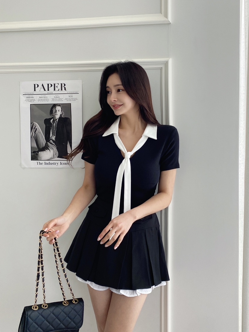 CLOTH韓國直郵㊣東大門實拍女裝新款推薦時尚熱賣25春夏T恤V領CLOTHT恤