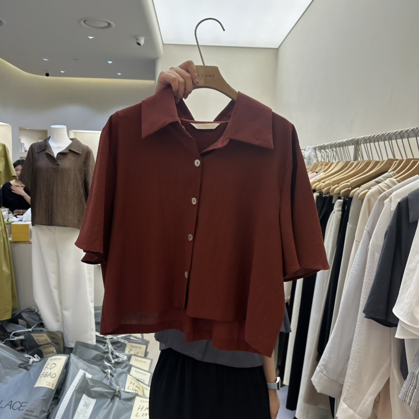 MATIERE韓國㊣直郵東大門代購女裝新品時尚人氣25春夏襯衫蕾絲衫MATIERE襯衫/蕾絲衫圖色2