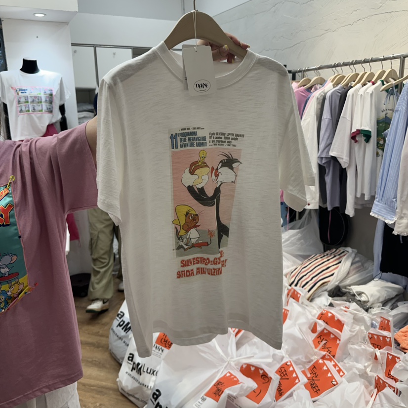 DE LINE韓國㊣直郵東大門代購女裝新款休閑人氣推薦時尚T恤DE LINET恤圖色1