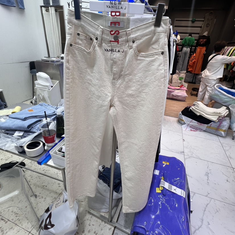 VANILLA J韓國直郵㊣東大門實拍女裝新品時尚推薦休閑牛仔褲VANILLA J牛仔褲