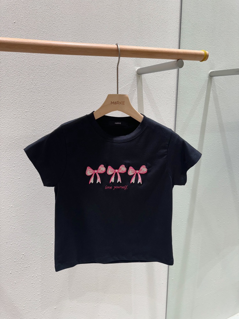 MARKE-P韓國㊣直郵東大門代購女裝新款休閑時尚人氣T恤刺繡MARKE-PT恤圖色2
