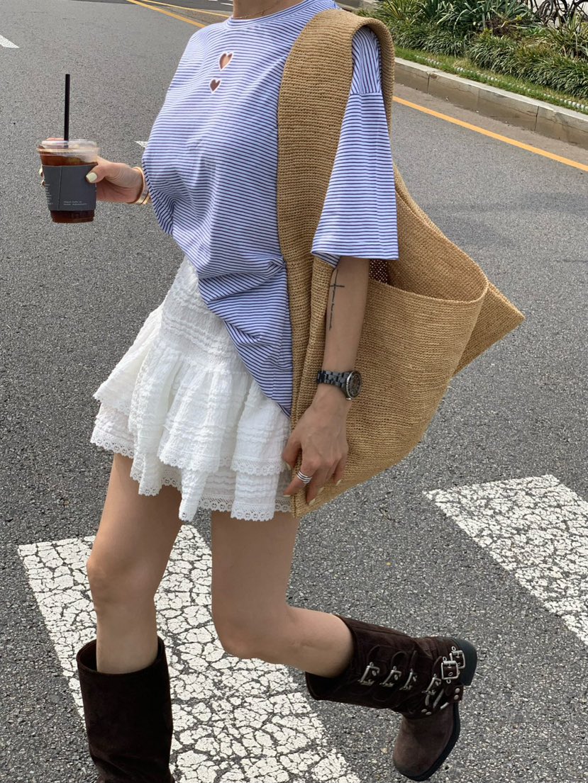 REVE CITE-L韓國直郵㊣女裝新款推薦25春夏時尚熱賣休閑短裙REVE CITE短裙