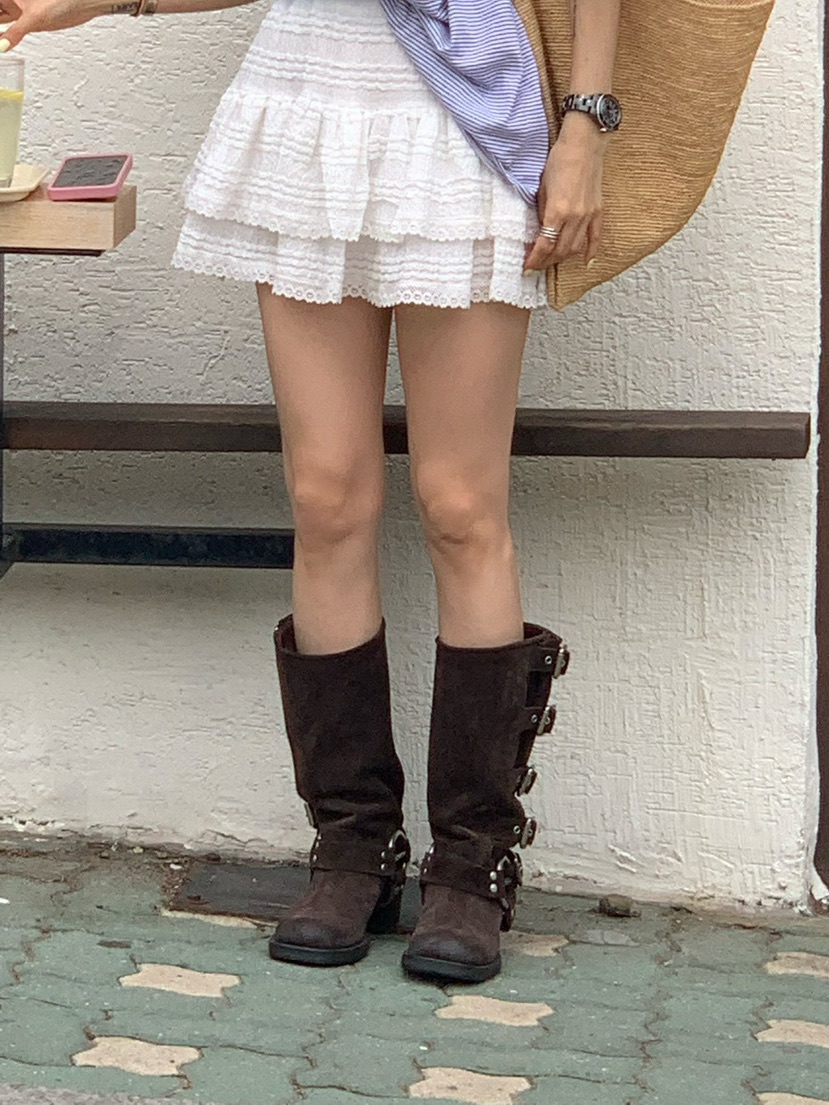 REVE CITE-L韓國直郵㊣女裝新款推薦25春夏時尚熱賣休閑短裙REVE CITE短裙