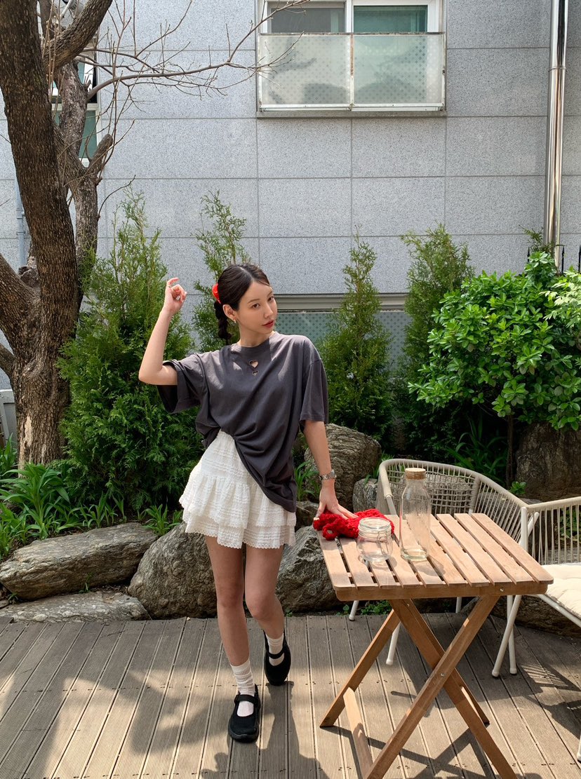 REVE CITE-L韓國直郵㊣女裝新款推薦25春夏時尚熱賣休閑短裙REVE CITE短裙