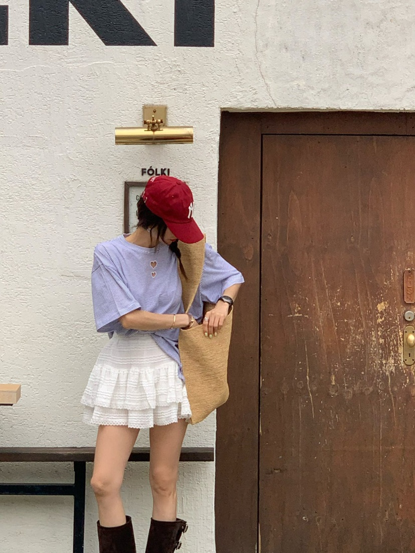 REVE CITE-L韓國直郵㊣女裝新款推薦25春夏時尚熱賣休閑短裙REVE CITE短裙