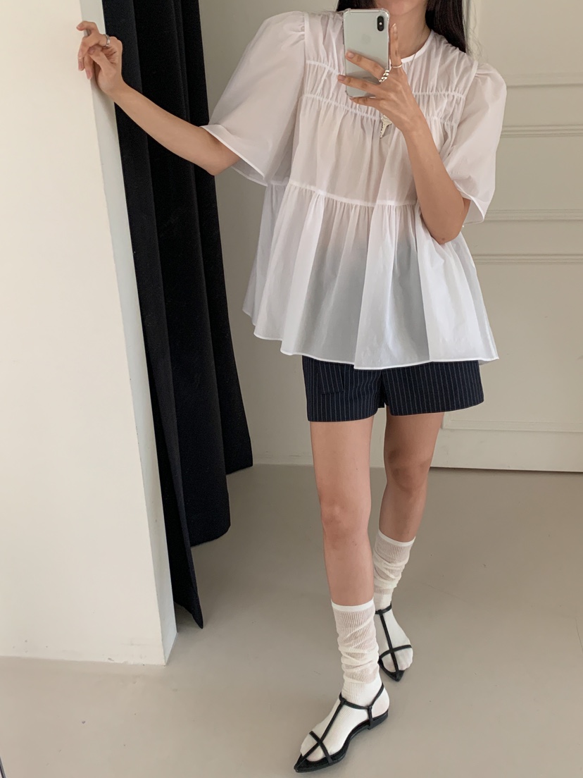 GOYOU韓國㊣直郵東大門代購女裝新款推薦休閑時尚襯衫蕾絲衫de goyou襯衫/蕾絲衫