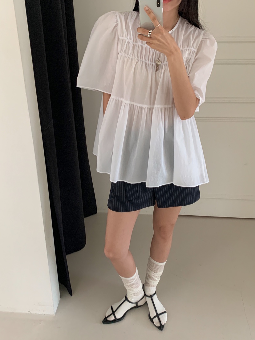 GOYOU韓國㊣直郵東大門代購女裝新款推薦休閑時尚襯衫蕾絲衫de goyou襯衫/蕾絲衫