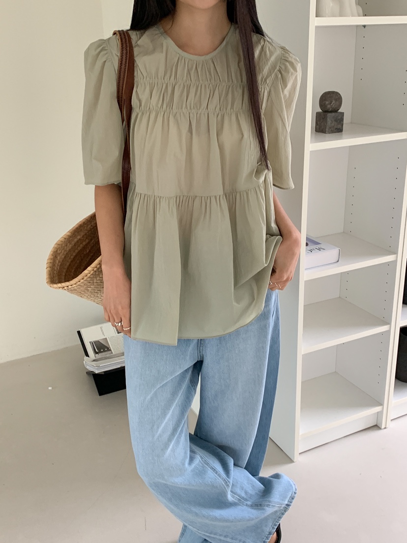 GOYOU韓國㊣直郵東大門代購女裝新款推薦休閑時尚襯衫蕾絲衫de goyou襯衫/蕾絲衫圖色1