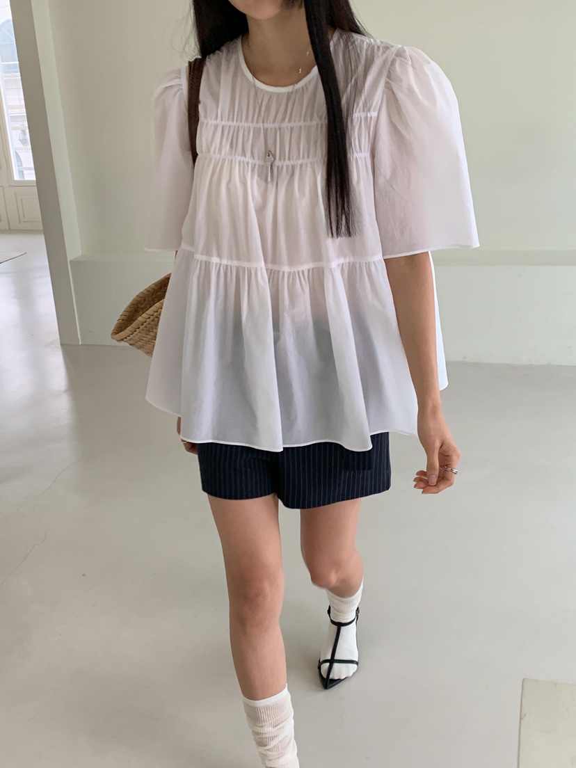 GOYOU韓國㊣直郵東大門代購女裝新款推薦休閑時尚襯衫蕾絲衫de goyou襯衫/蕾絲衫圖色2