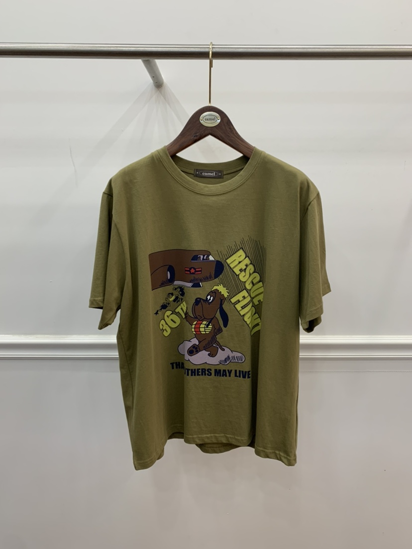 CAMEL-P(此品牌名稱會遭售假投訴,建議淘寶店鋪商品名稱中不要使用)直郵韓國代購㊣女裝新款25春夏T恤Came_l 家T恤