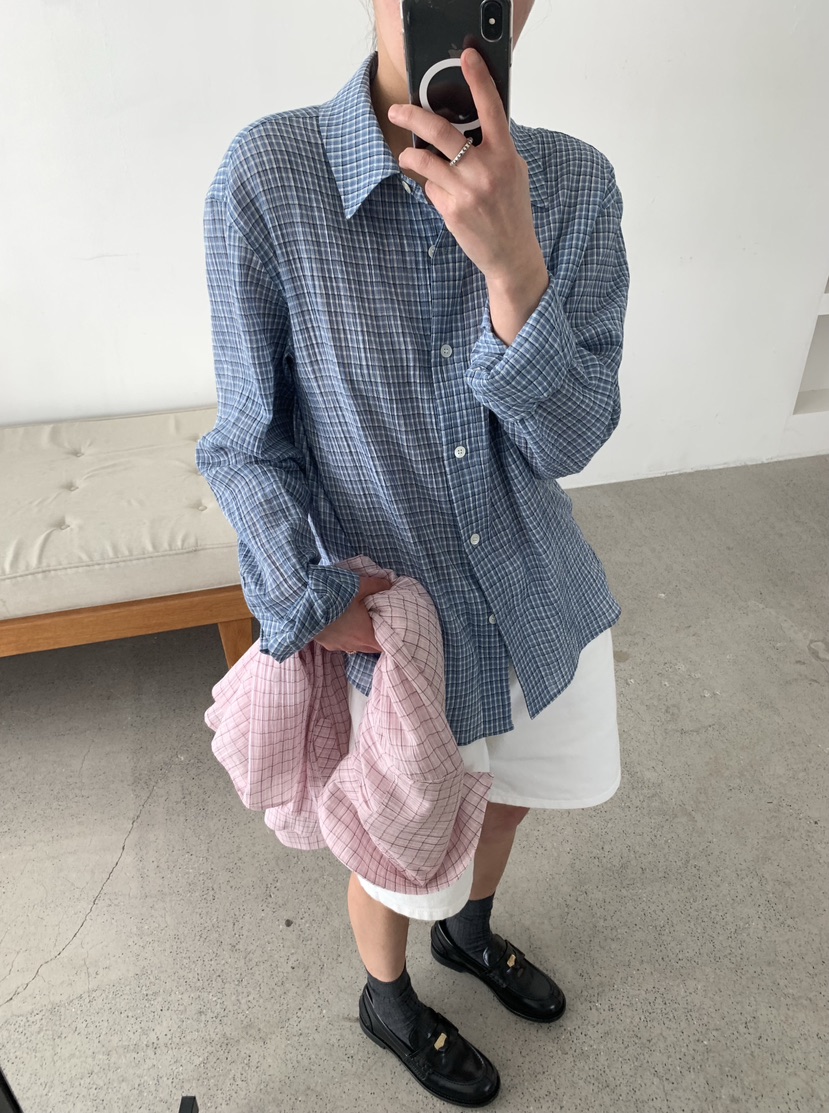 ROMANTICIZE韓國㊣直郵東大門代購女裝新品25春夏襯衫蕾絲衫格紋ROMANTICIZE襯衫/蕾絲衫