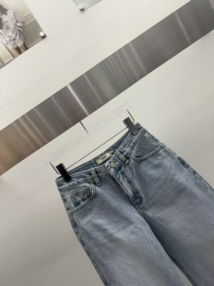 AMOOD直郵韓國代購㊣女裝新品熱賣休閑推薦25春夏時尚牛仔褲AMOOD牛仔褲