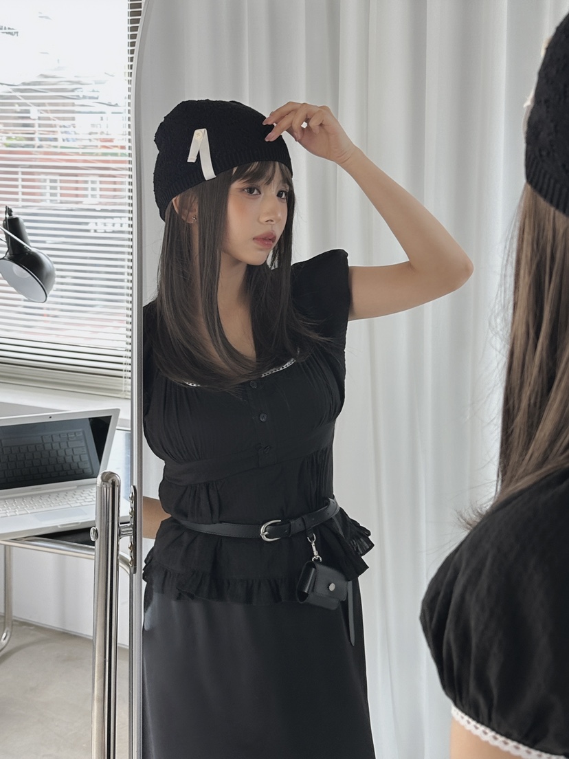 LIVE AID-P韓國㊣直郵東大門代購女裝新品人氣襯衫蕾絲衫LIVE AID襯衫/蕾絲衫