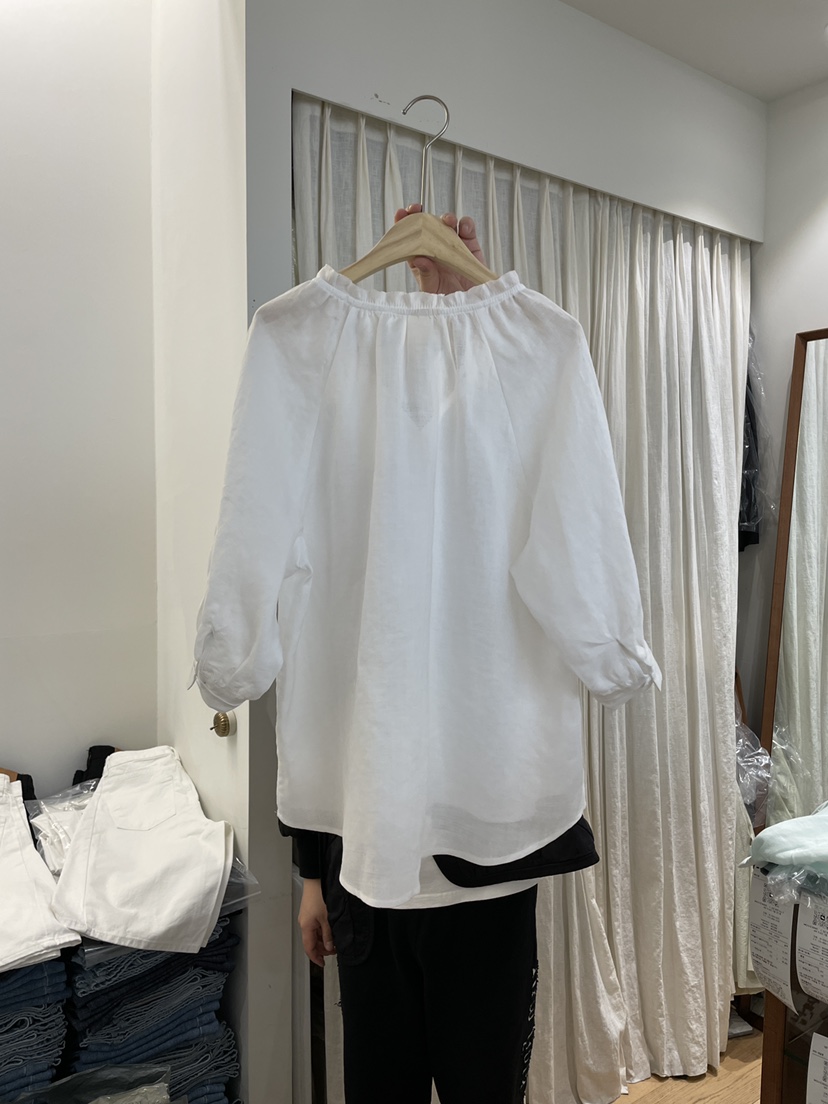 MOVENNE韓國㊣直郵東大門代購女裝新品推薦時尚襯衫蕾絲衫亞麻MOVENNE襯衫/蕾絲衫