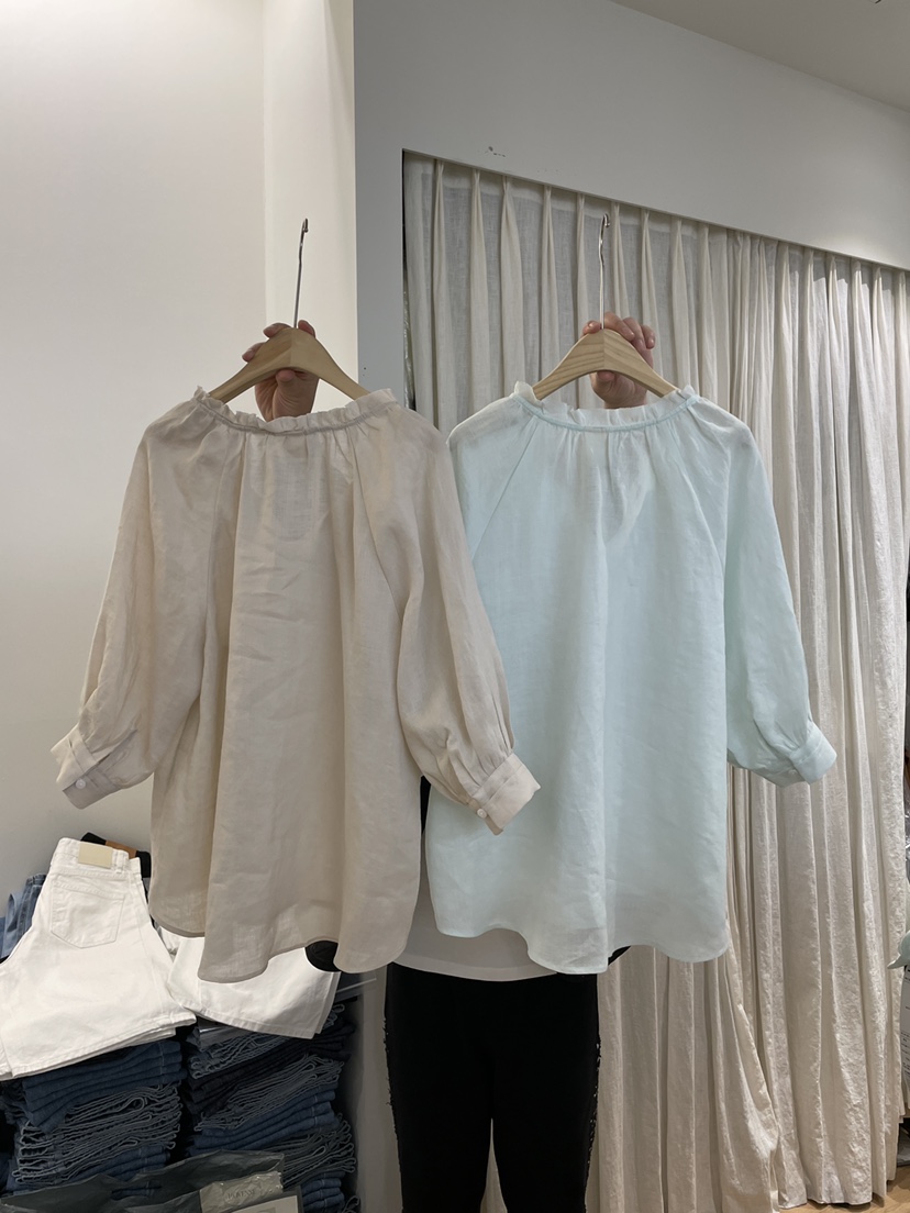 MOVENNE韓國㊣直郵東大門代購女裝新品推薦時尚襯衫蕾絲衫亞麻MOVENNE襯衫/蕾絲衫