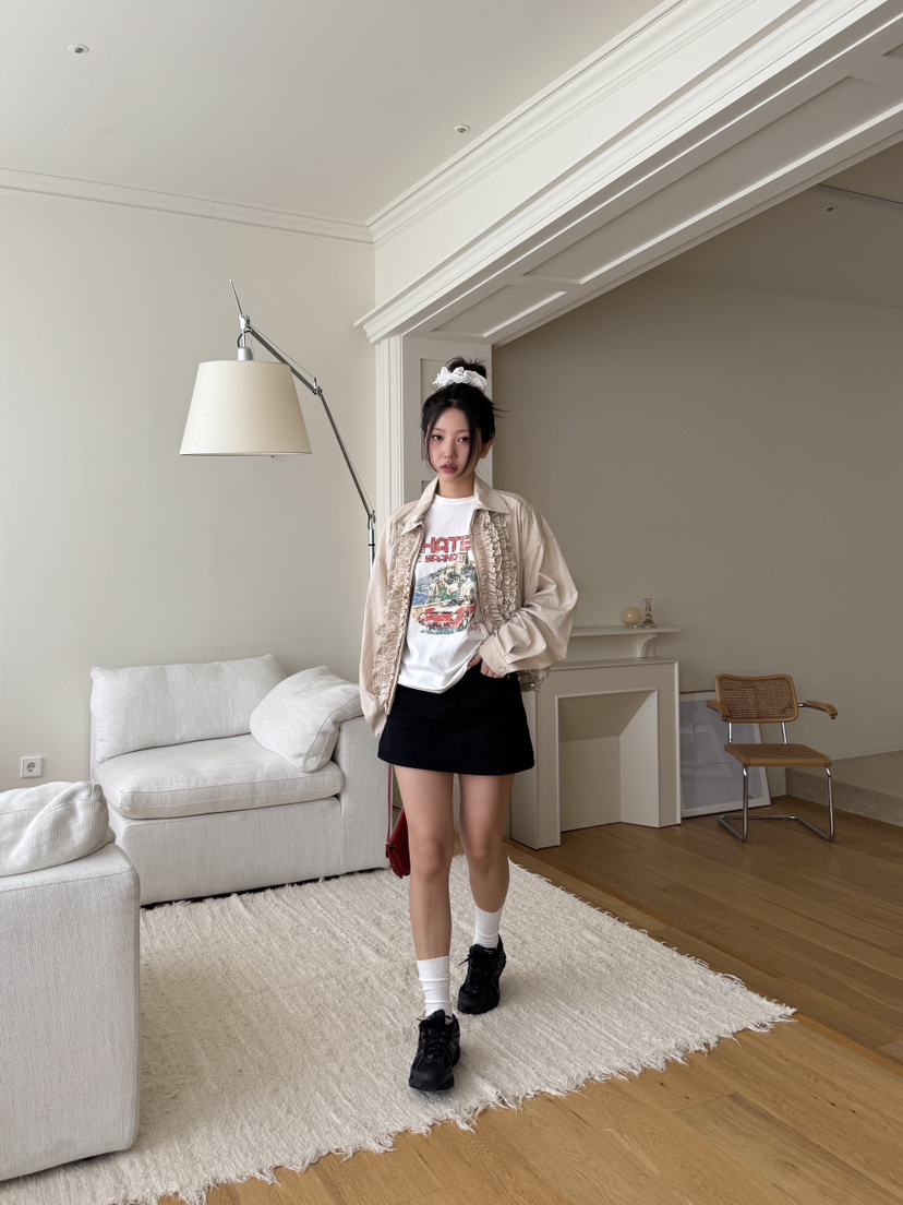 SUNDER MARKET直郵韓國代購㊣女裝新品熱賣休閑推薦25春夏夾克SUNDER MARKET夾克