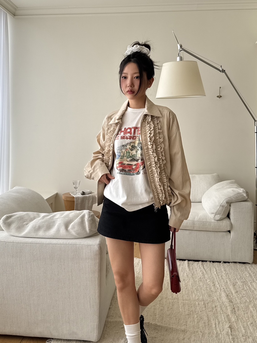 SUNDER MARKET直郵韓國代購㊣女裝新品熱賣休閑推薦25春夏夾克SUNDER MARKET夾克