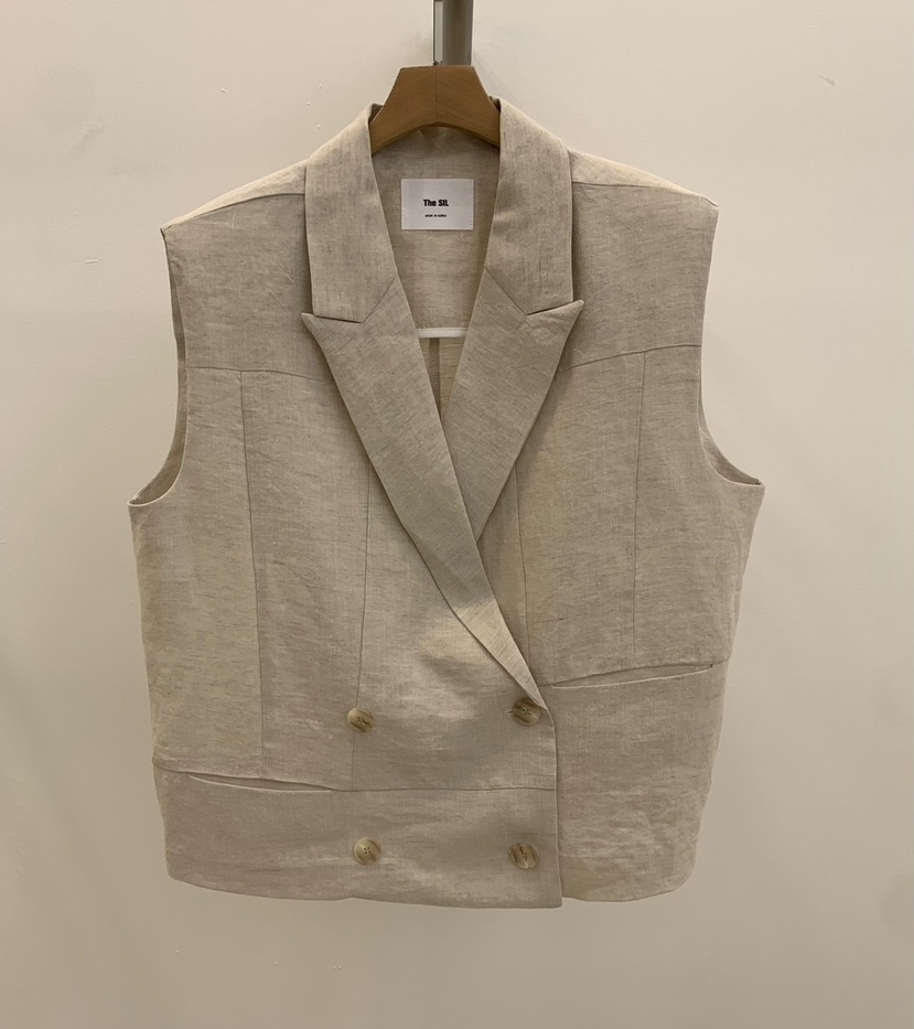 THE SIL韓國㊣直郵東大門代購女裝新品時尚人氣推薦馬甲亞麻THE SIL/1 2ILLY馬甲