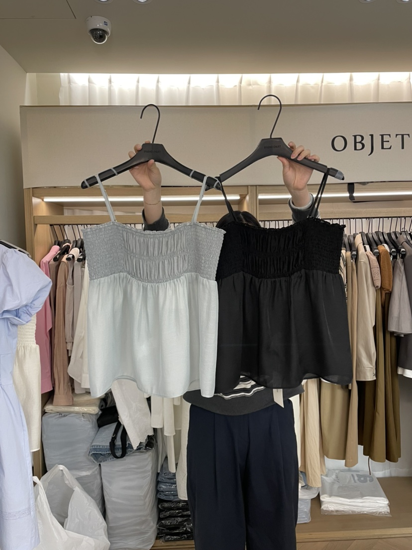 OBJET韓國㊣直郵東大門代購女裝新品熱賣時尚人氣休閑吊帶背心love us u/OBJET吊帶/背心