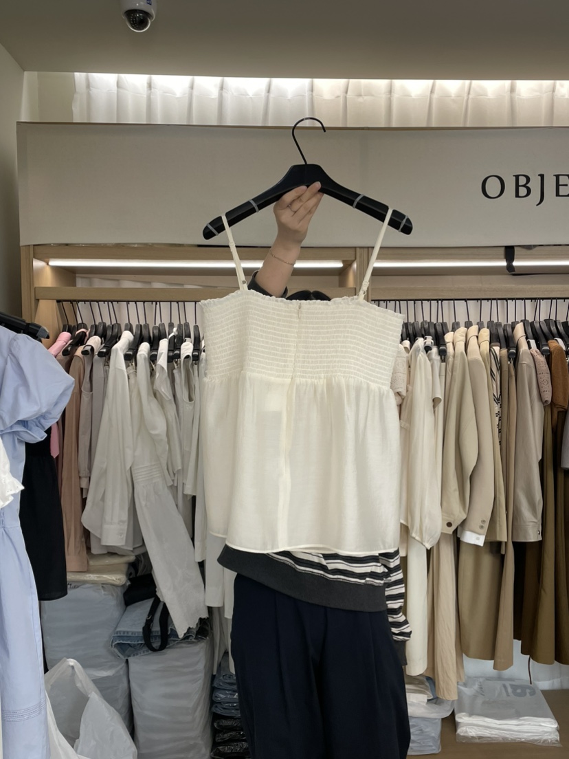 OBJET韓國㊣直郵東大門代購女裝新品熱賣時尚人氣休閑吊帶背心love us u/OBJET吊帶/背心